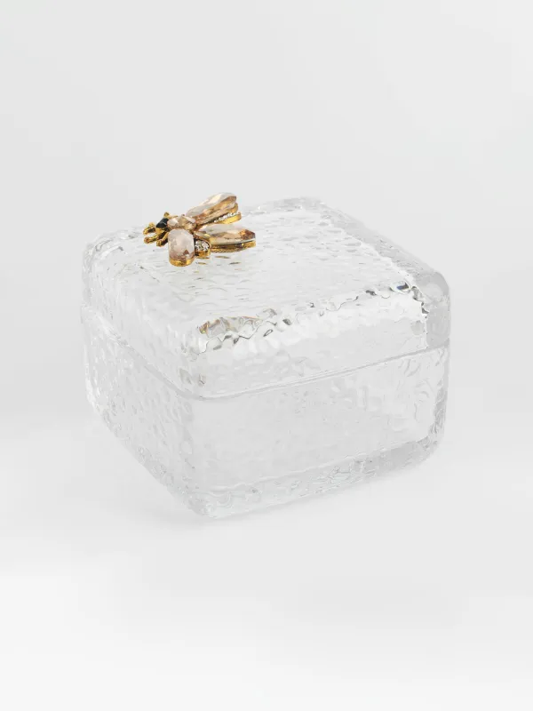 Емкость для хранения, 8х7 см, 160 мл, стекло/металл, Пчела, Ripply, image-0