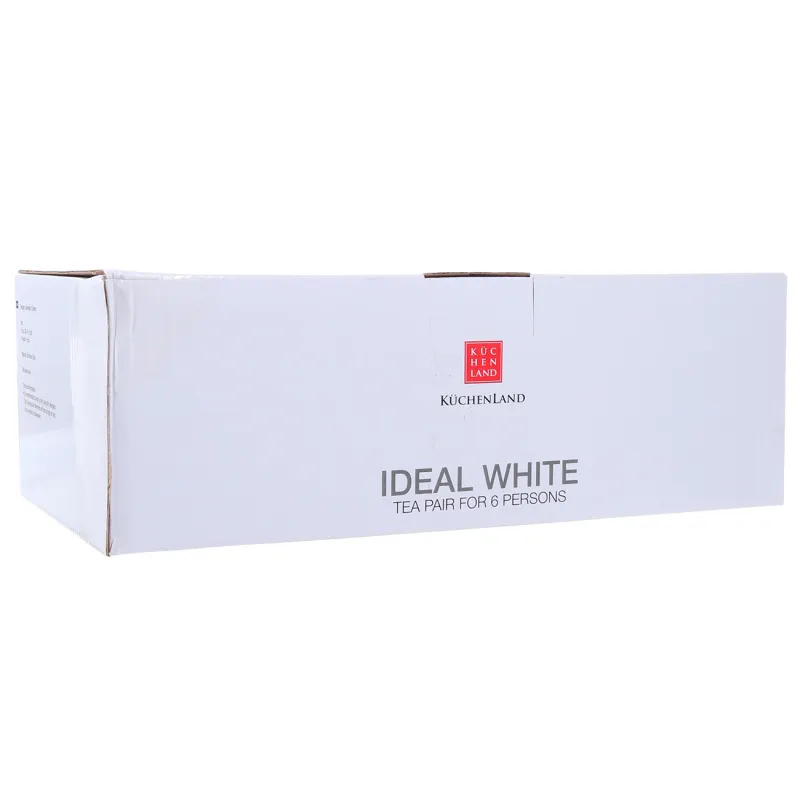 Шай жұбы, 6 тұлға, 12 зат, 250 мл, фарфор F, ақ, Ideal white, image-4