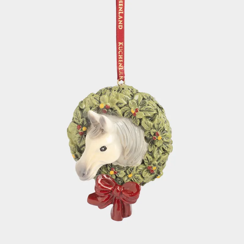 Шырша ойыншығы, 10 см, полирезин, жасыл, Жылқы мен гүл шоқтары, Figure christmas