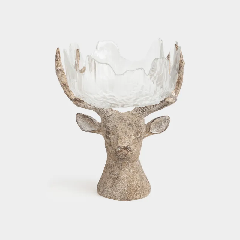 Ваза для фруктов, 27х17х23 см, на ножке, полирезин, цвет, Олень, Arctic deer