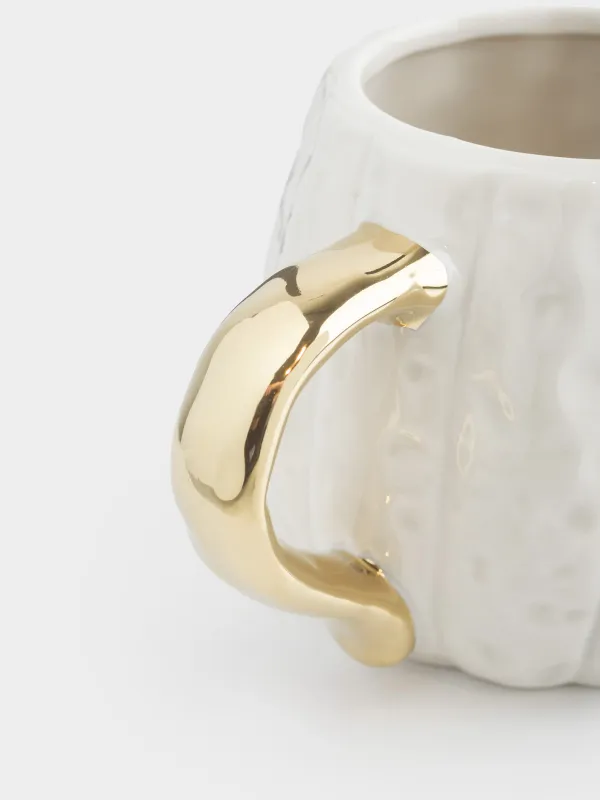 Саптыаяқ, 500 мл, қақпағы бар, фарфор Р, сүт-алтын түстес, Асқабақ, Golden glow, image-2