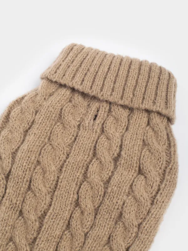 Жануарлар свитері, 32 см, өлшемі S, полиэстер, қоңыр, Өрімдер, Fashion pet, image-4