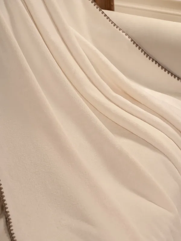 Жамылғы, 130х170 см, екі жақты, букле/фланель, сүт түстес, Curly, image-6