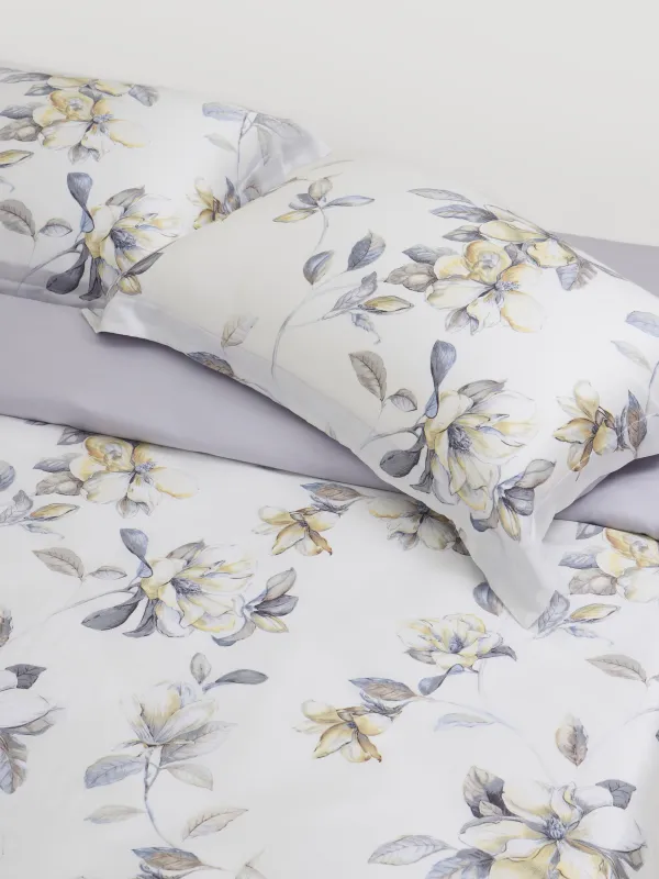 Постельное белье, евро, тенсель, Цветы магнолии, Tencel, image-1