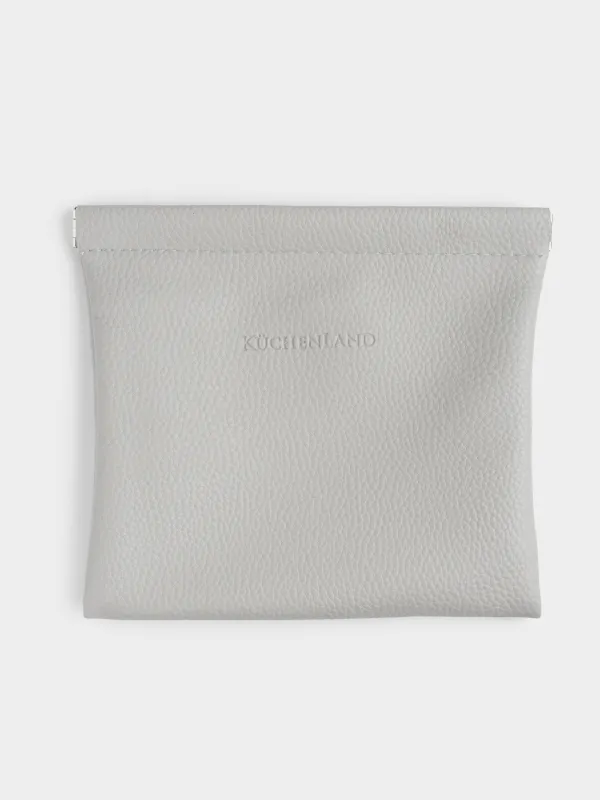 Косметичка, 17х16 см, на клипсе, полиуретан, серая, Memo, image-0