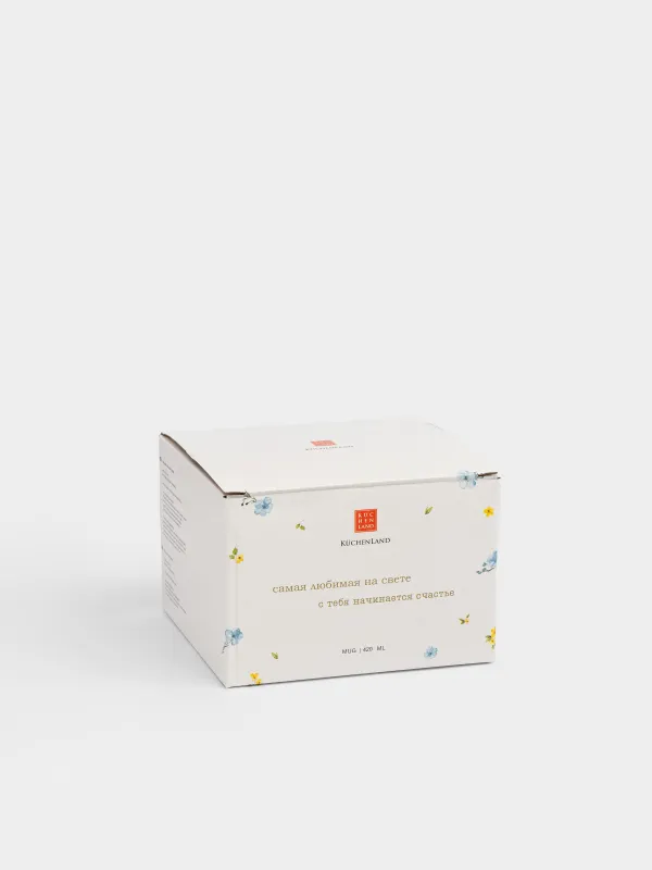 Кружка, 420 мл, Мама и цветы, Crumple flower, image-4
