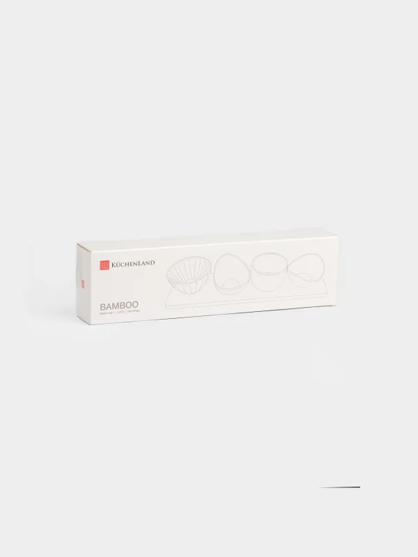 Набор для закусок, 4 предмета, Фигурные пиалы, Bamboo, image-5