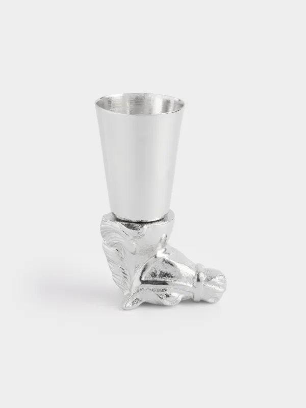 Араққа арналған рюмка, 150 мл, металл, күміс, Жылқы, Horse silver, image-0