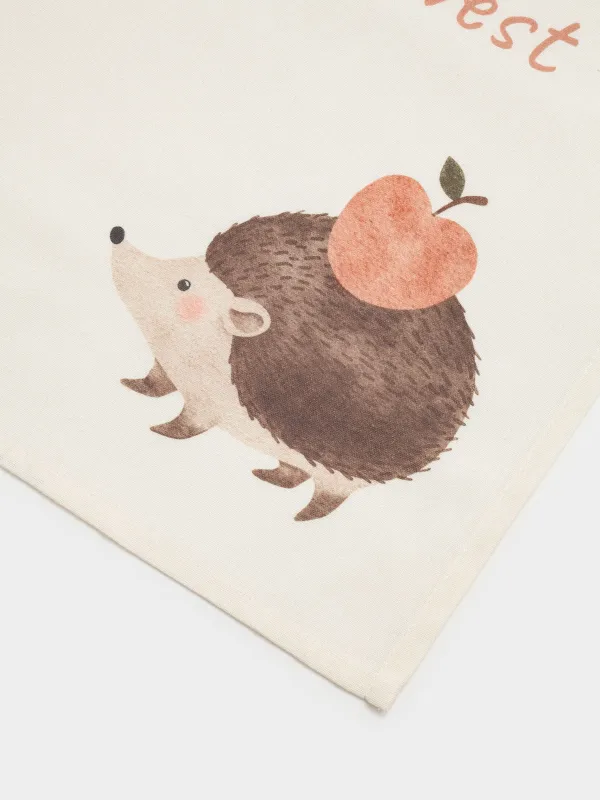 Асүйлік сүлгі, 40х60 см, мақта, сарғылт-қоңыр, Алмасы бар кірпі, Hedgehog apple, image-3