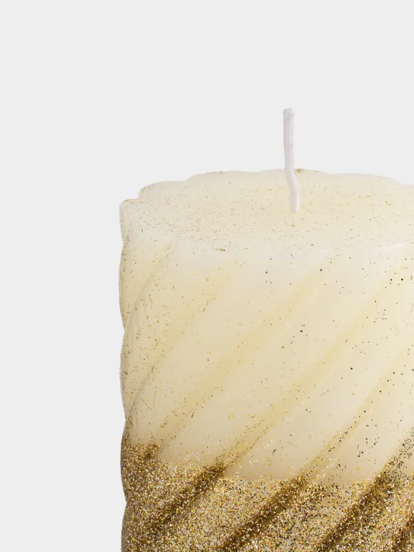 Свеча, 8х10 см, цилиндрическая, с блестками, Spiral shape, image-2