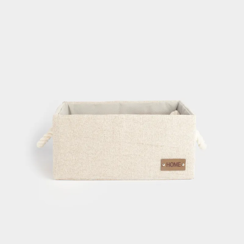 Сақтауға арналған себет, 28х18х13 см, тұтқалары бар, полиэстер, тікбұрышты, сарғылт, Everyday