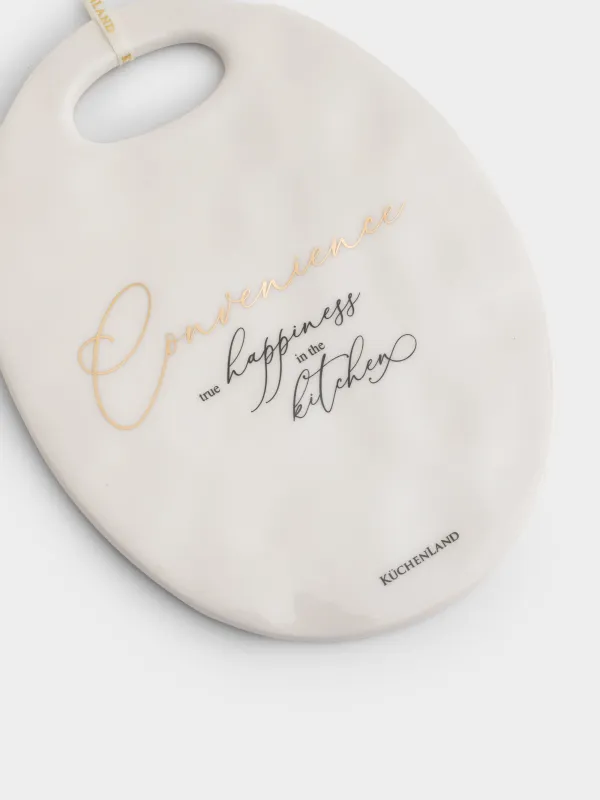 Ыстыққа арналған тұғыр, 15х20 см, керамика, сопақ, сүт түстес, Мыжылған әсер, Crumple kitchen, image-1