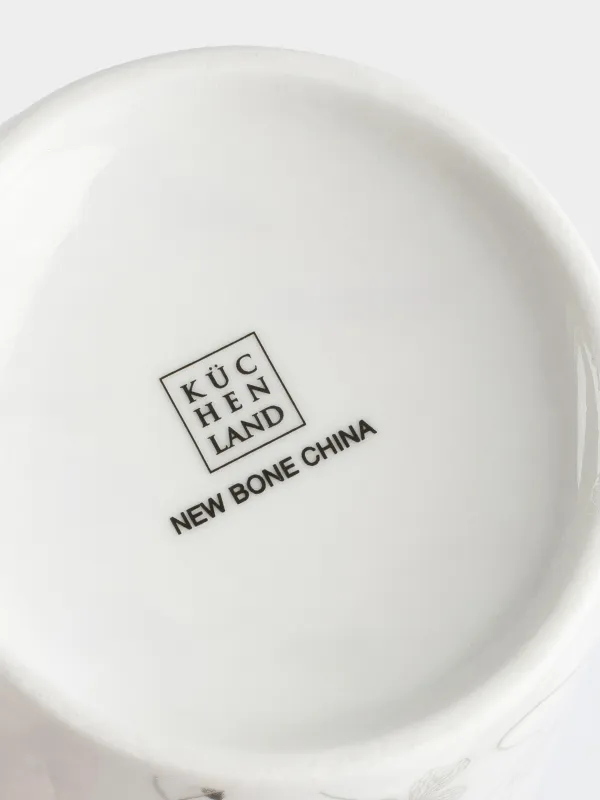 Саптыаяқ, 420 мл, фарфор N, Сұр гүлдер, Watercolor, image-4