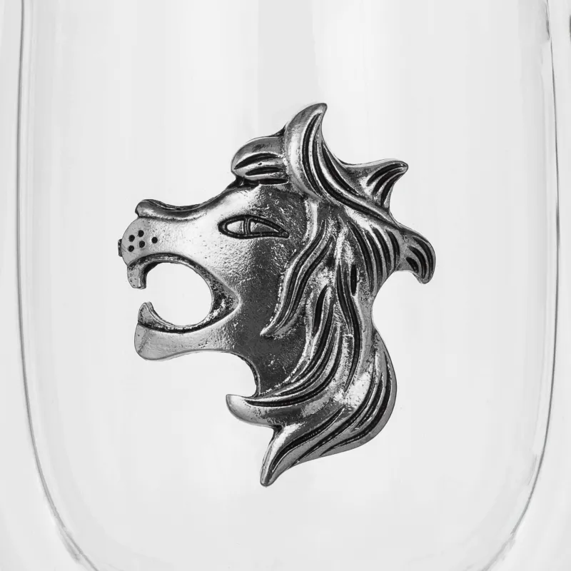 Саптыаяқ, 350 мл, металлдан жасалған шыны, күміс, Арыстан, Air zodiac, image-5