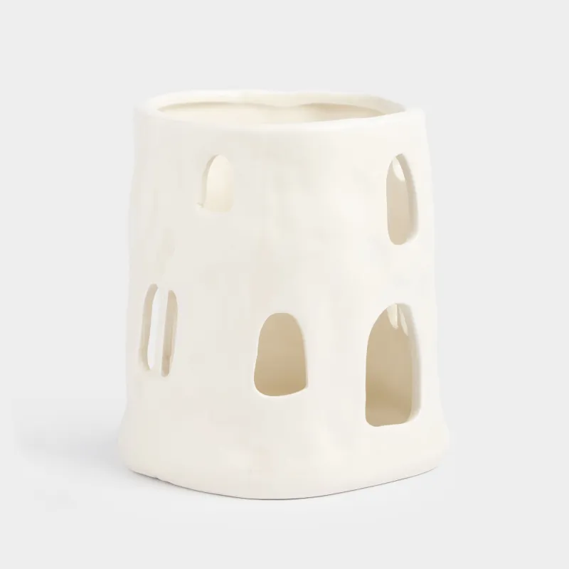 Подставка для кухонных принадлежностей, 14 см, керамика D, молочная, Дом, Snow sparks