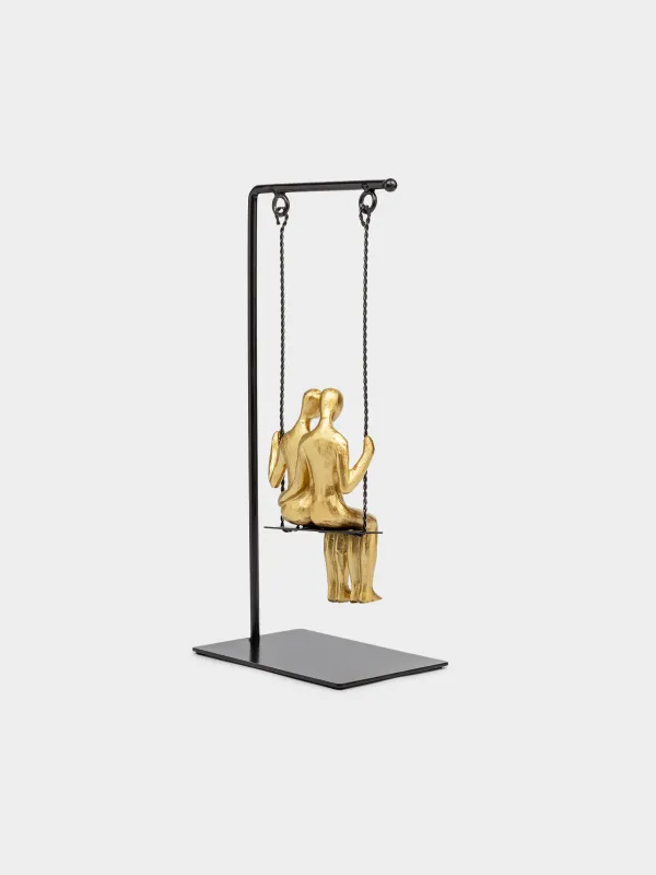 Мүсінше, 13х28 см, полирезин, алтын-қара, Әткеншектегі жұп, Two faces, image-1