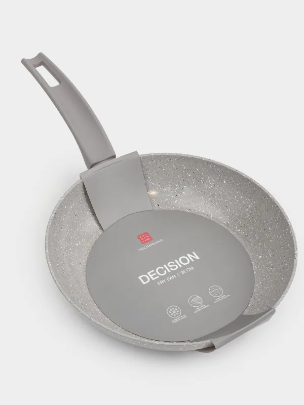 Сковорода, 24 см, с покрытием, алюминий, бежево-серая, Decision, image-5