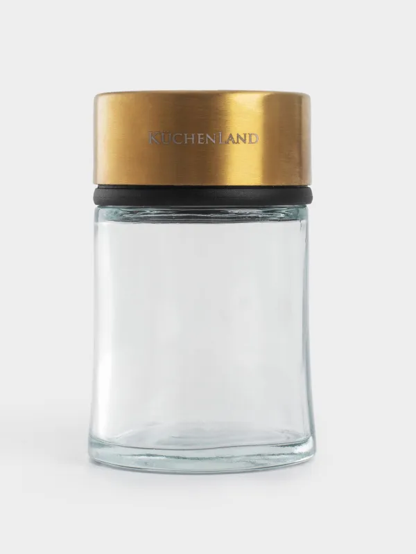 Дәмдеуіштерге арналған контейнер, 9 см, үлкен тесіктері бар, шыны / болат, алтын, Classic gold, image-2