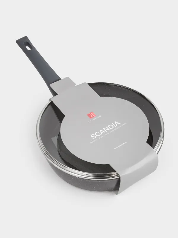 Таба, 28 см, қақпағы бар, алынбалы тұтқасы бар, жабыны бар, алюминий, Scandia, image-8