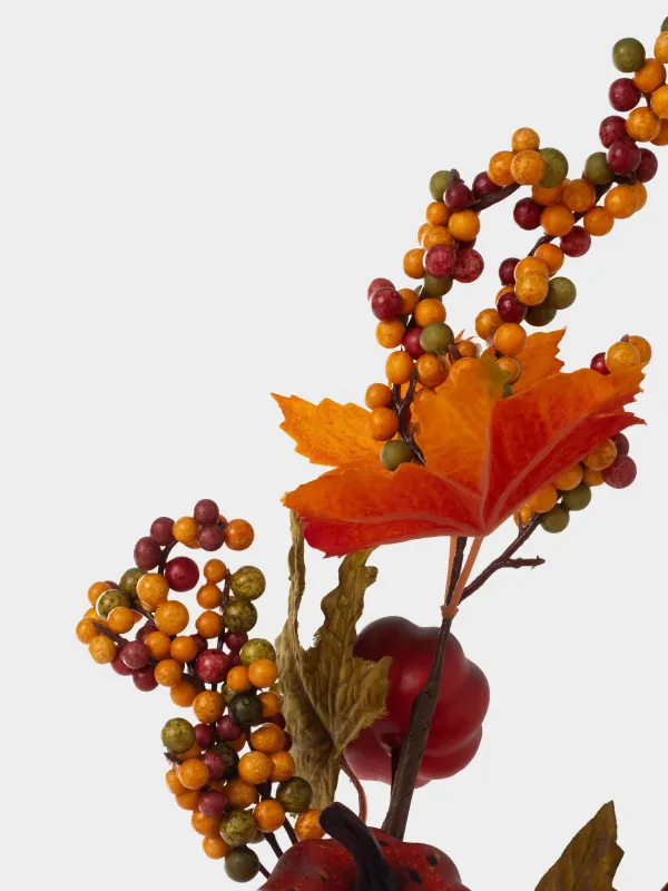 Сәндік бұтақ, 55 см, пенопласт/пластик, Жидектер мен жапырақтары бар асқабақтар, Forest symphony decor, image-1