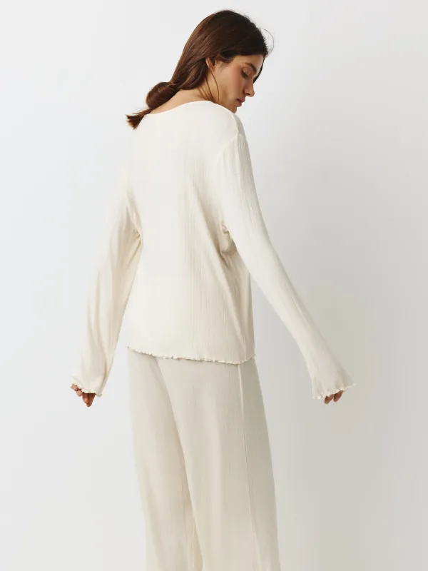 Әйелдерге арналған лонгслив, үйге арналған, өлшемі S, модал/вискоза/эластан, сары, Dirona, image-3