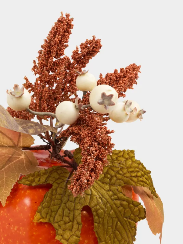 Сәндік композиция, 22 см, көбік/пластик, Асқабақтағы гүл шоғы, Forest symphony decor, image-5