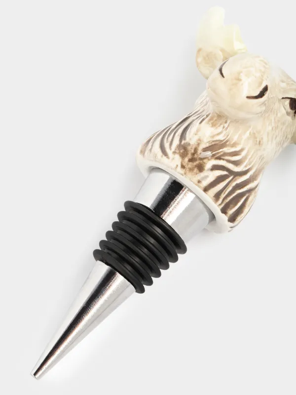 Шарап бөтелкесінің тығыны, 12 см, болат/керамика, сүт түстес және қоңыр, Бұлан, Moose story, image-4