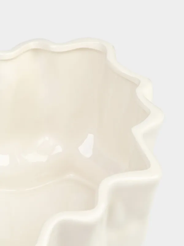 Ваза для фруктов, 26x20 см, керамика D, молочная, Изгибы, Crumple, image-1