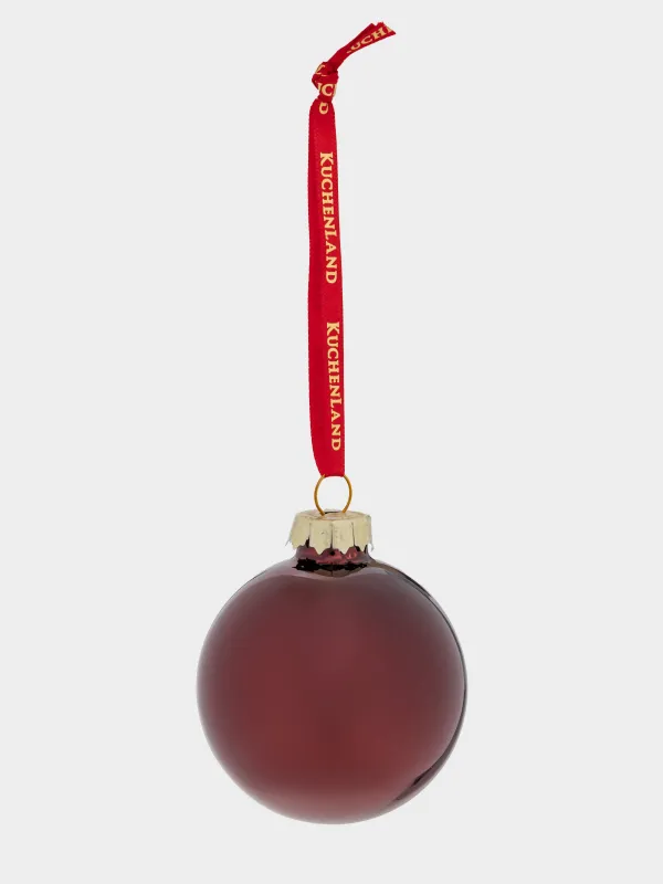 Шырша ойыншықтарының жиынтығы, 4 см, 8 дана, шыны, жылтырақтары бар, қою қызыл, Шар, Ball sparkle, image-3