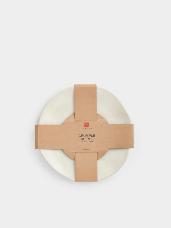 Тіскебасар тәрелкесі, 23 см, керамика, сүт түстес, Мыжылған әсер, Crumple creme, image-6