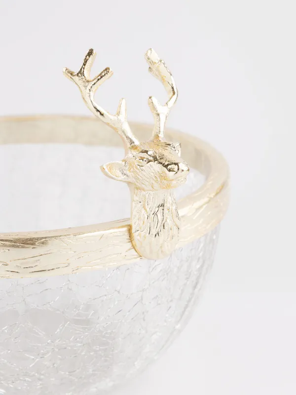 Кесе, 14х17 см, шыны/металл, алтын, Бұғы, Arctic deer, image-4