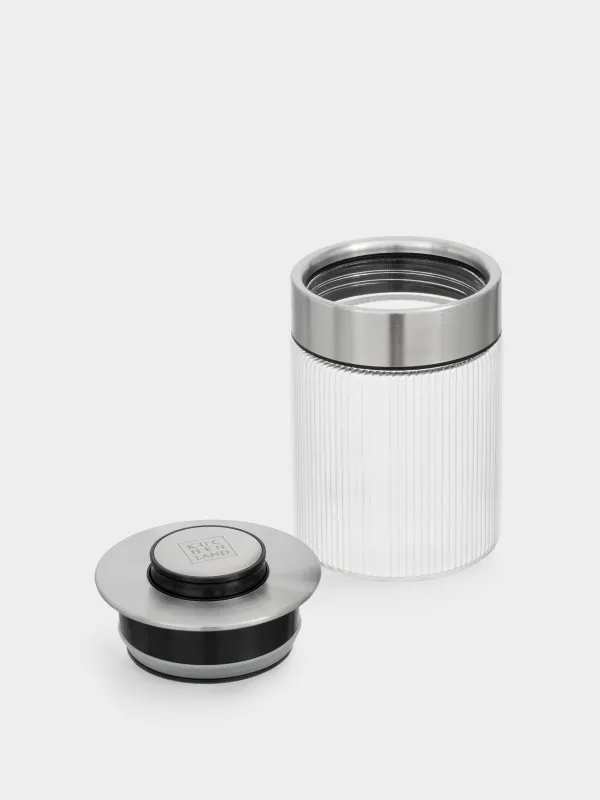 Сусымалы өнімдерге арналған құты, 700 мл, вакуумдық қақпағы бар, шыны Б/болат, Ribby steel, image-3