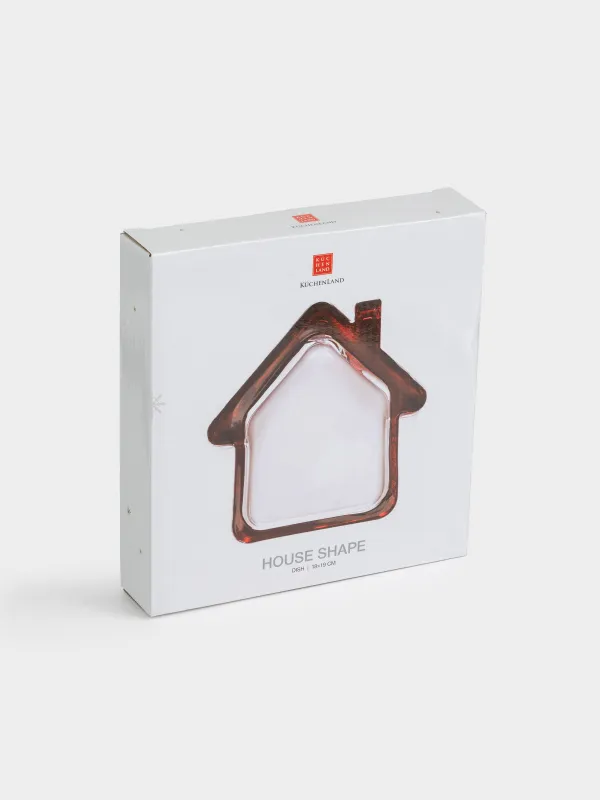 Блюдо, 18х19 см, стекло, бордовое, Дом, House shape, image-4