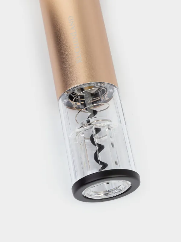 Штопор электрический, 22 см, с резаком для фольги, металл/пластик, LED B, золотистый, Bar, image-4