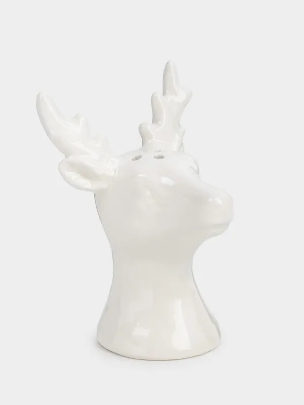 Тұз немесе бұрышқа арналған ыдыс, 9 см, керамика, ақ, Бұғы, Forest deers, image-1