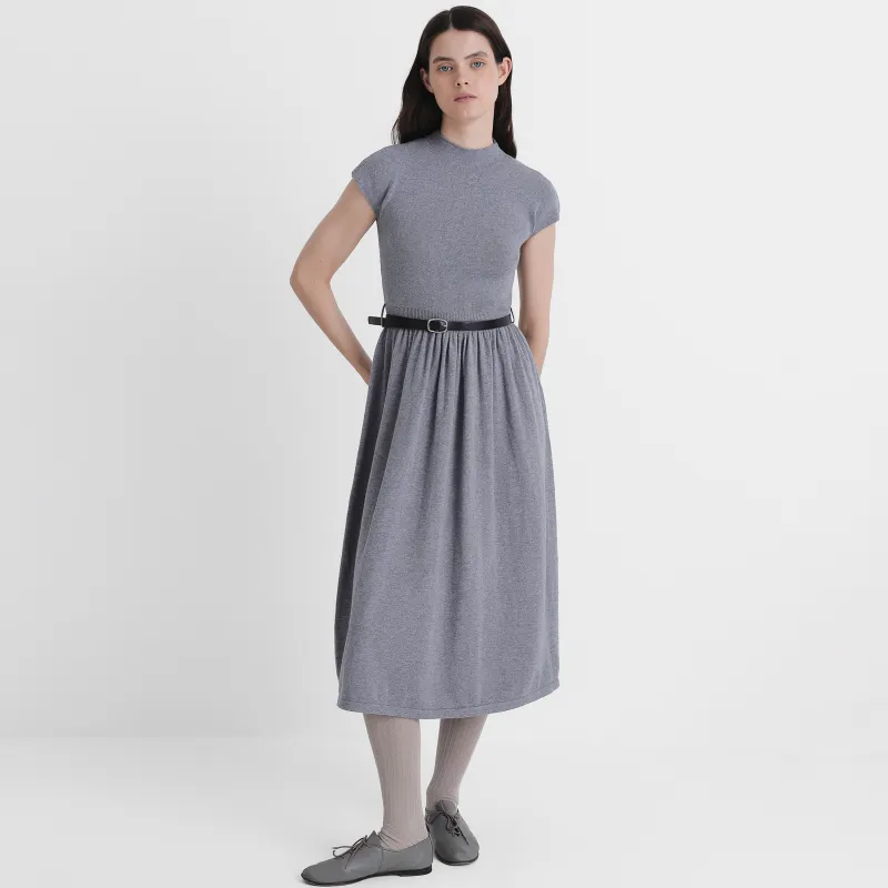 Платье c коротким рукавом, с ремнем, Erkilia