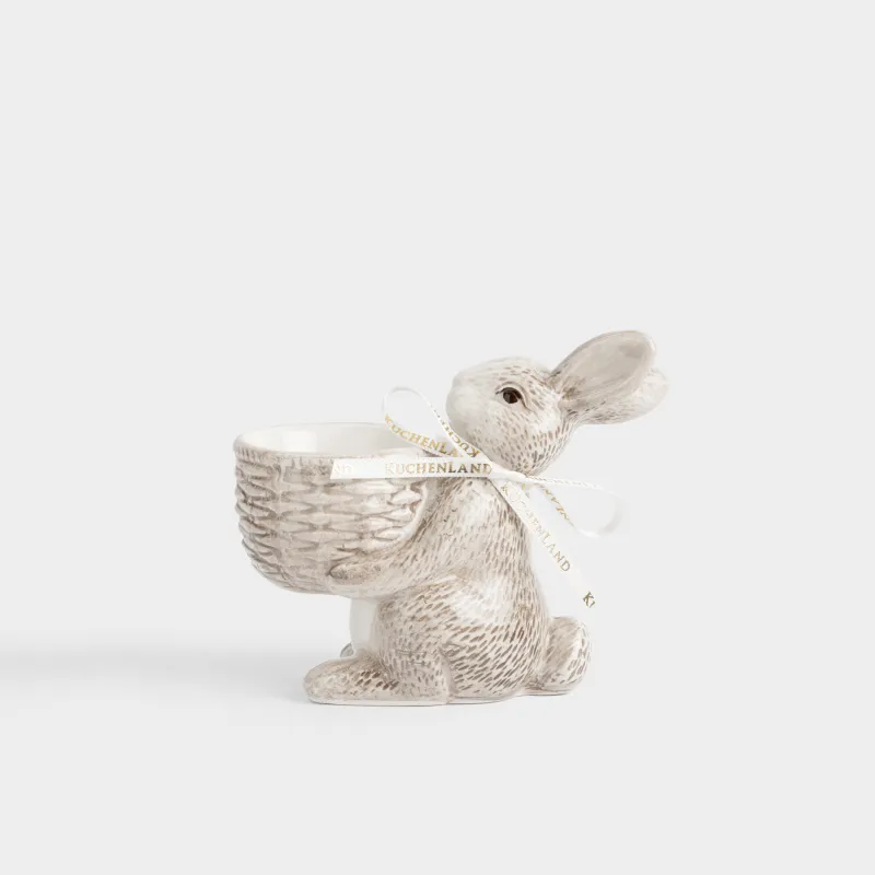 Подставка для яйца, 10 см, керамика D, коричневая, Кролик, Easter lace