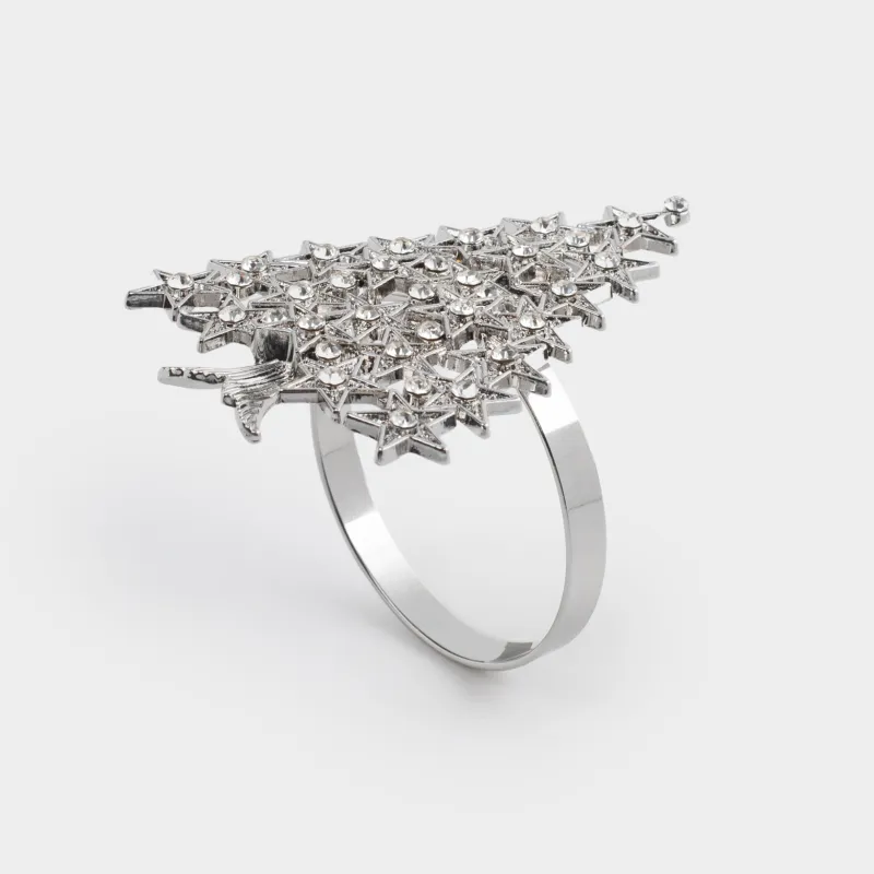 Майлық сақинасы, 7 см, металл, күміс, Шырша, Spruce stars