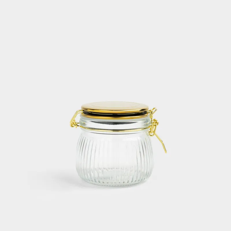 Банка для сыпучих продуктов, 500 мл, клипса, Ribby gold