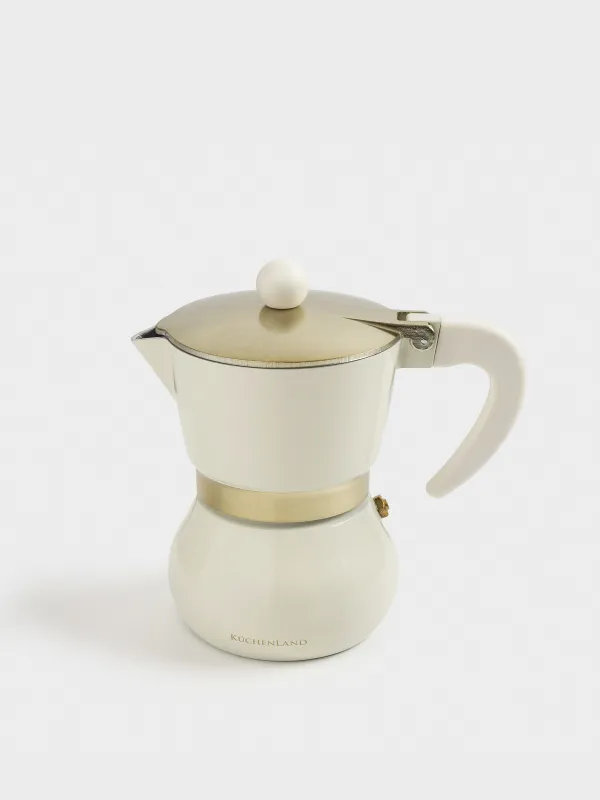 Кофеварка гейзерная, 150 мл, алюминий/пластик, бежево-золотистая, Laneri, image-2