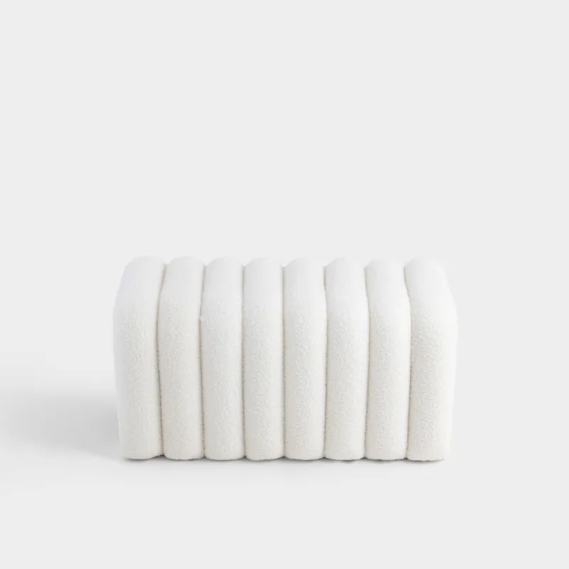 Банкетка, 76х40 см, букле/дерево, молочная, Арка, Boucle