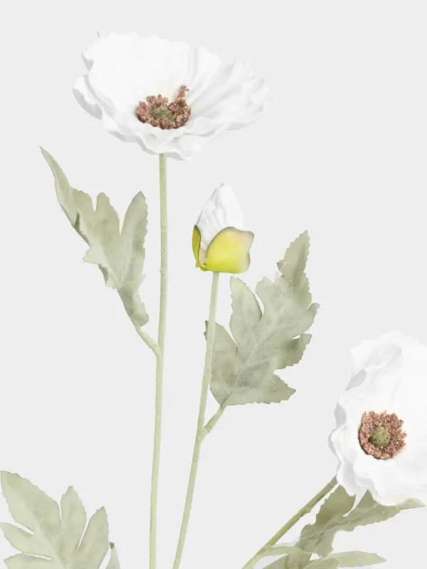 Ветка декоративная, 68 см, Белый мак, Poppy garden, image-2