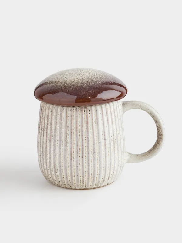 Саптыаяқ, 430 мл, қақпағы бар, фарфор Р, сүтті-қоңыр, Саңырауқұлақ, Colors autumn, image-0