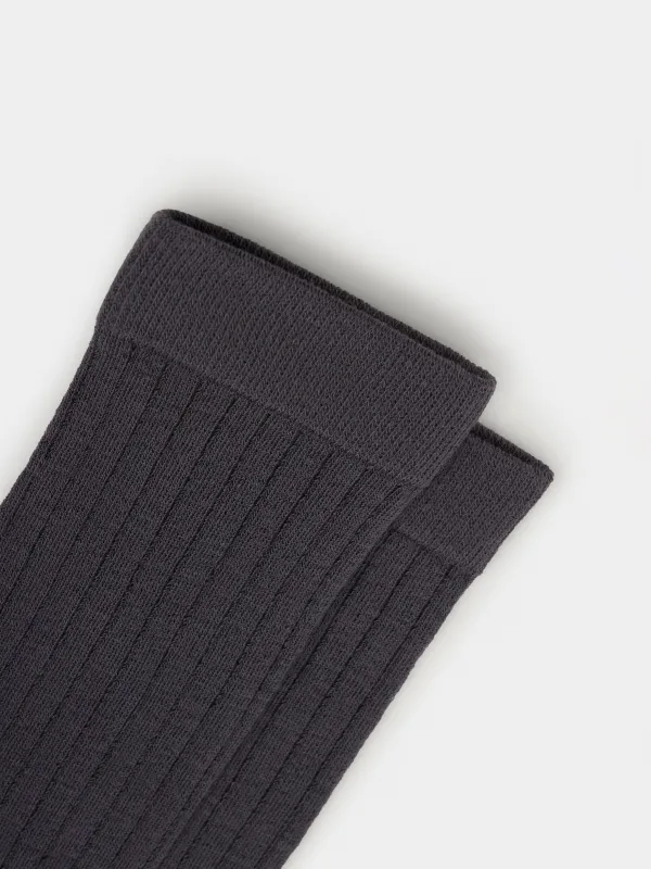 Гольфы женские, единый размер, хлопок/нейлон, с открытым носком, серые, Gaiter, image-2