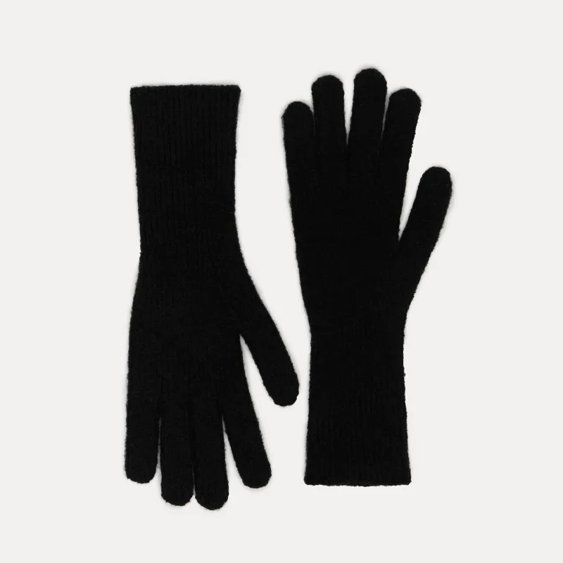 Әйелдер қолғаптары, бірыңғай өлшем, акрил/полиэстер/нейлон, қара, Knitting