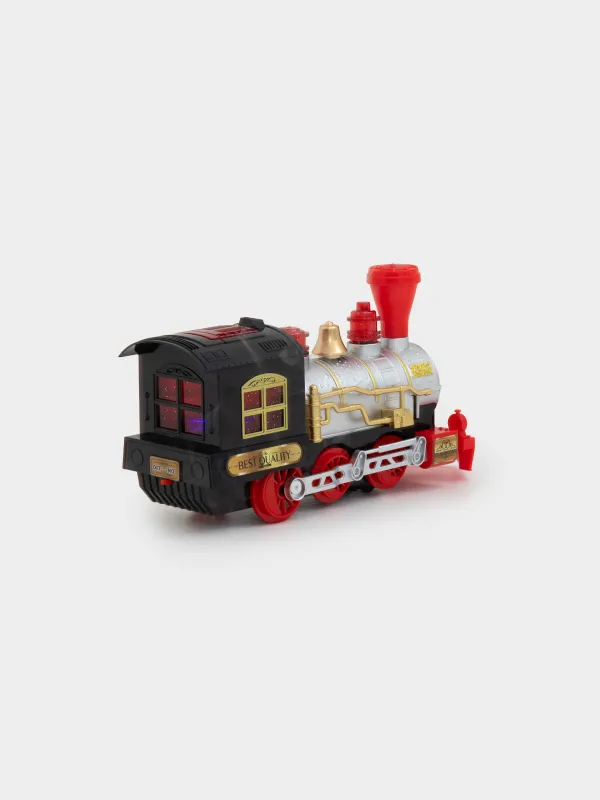 Ойыншық, 28х16 см, музыкалық, жарықтандырылған, пластик, күміс және қара, Пойыз, Game rail, image-6