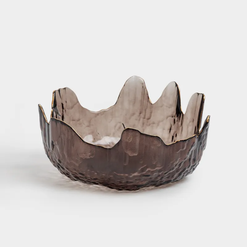 Салат ыдысы, 20х9 см, 1,1 л, шыны, қоңыр, алтын жиегі бар, Nautilus color