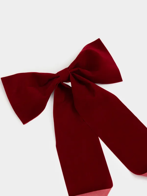 Сәндік әшекей, 45х270 см, қыстырғышта, полиэстер, қызыл, Бантик, Bow velvet, image-1