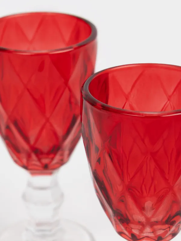 Рюмка, 50 мл, 2 шт, стекло Р, красная, Rhomb color, image-3