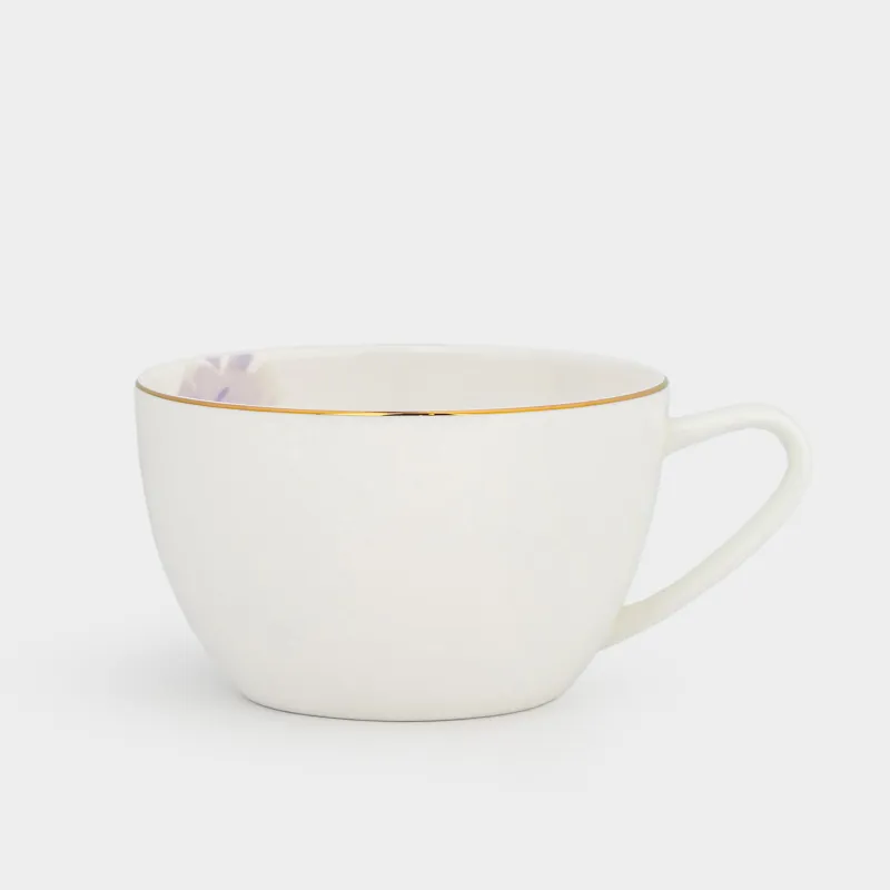 Саптыаяқ, 480 мл, фарфор F, ақ, алтын жиектері бар, Раушан гүлдері, Bloom